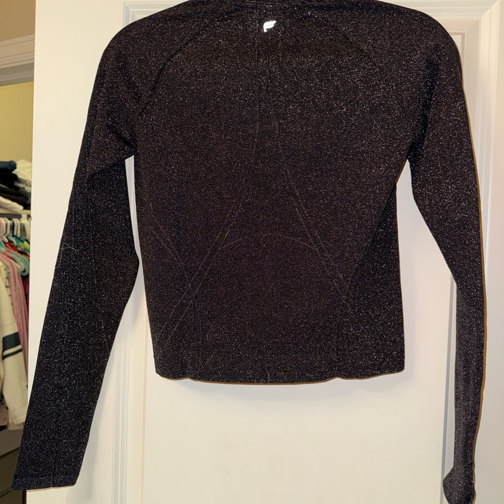 Fabletics Black Sparkle Bomber Jacket - image 2